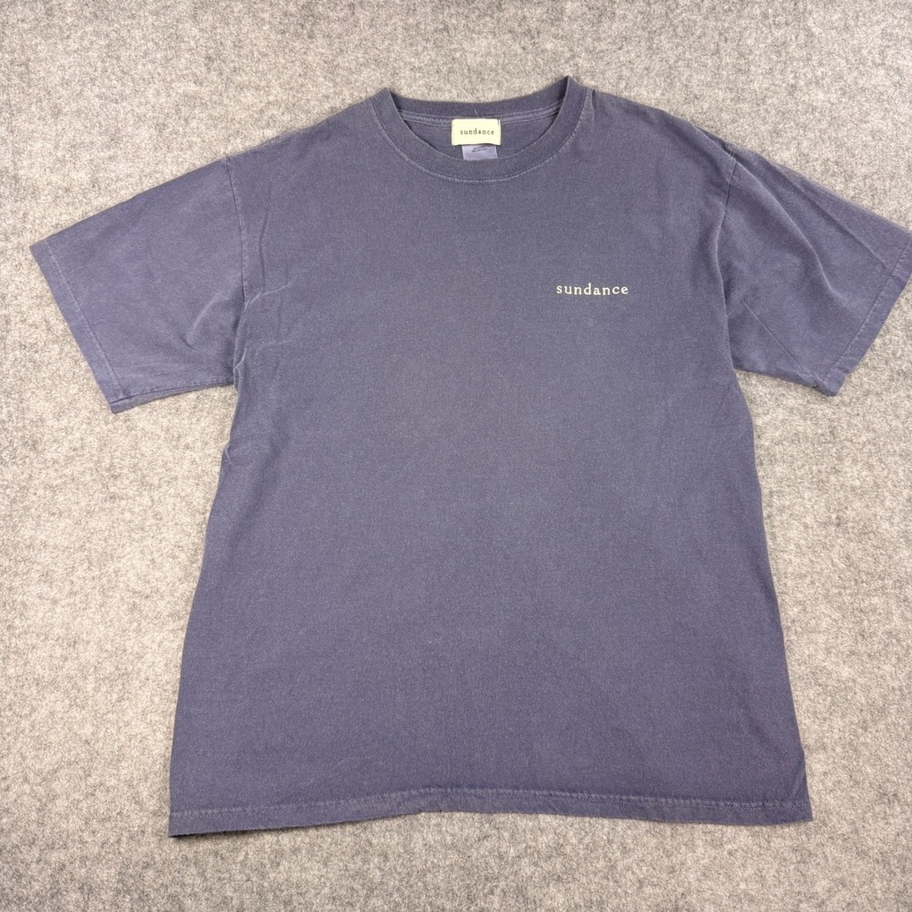 Vintage Sundance Film Festival T Shirt Mens Medium Blue Embroidered Faded Tee